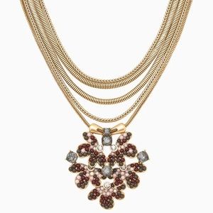 Stella & Dot Lindley Pendant Long Gold Flower Necklace